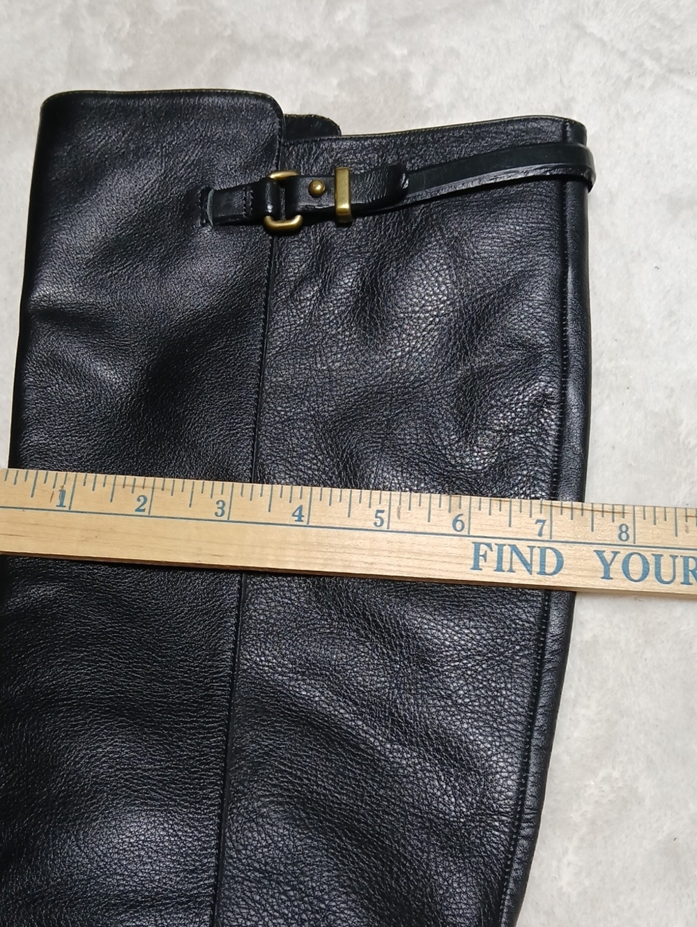 Coach Adair Tall Wedge Black Leather Boots,  Buckles Details Size 10B - Picture 10 of 13
